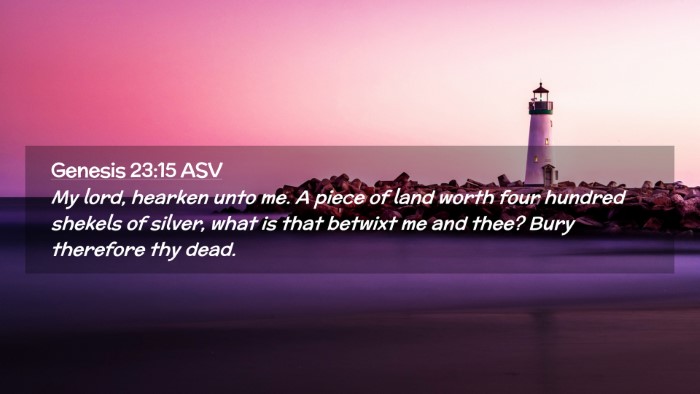Picture 02 - Genesis 23:15 ASV Desktop Wallpaper - My lord, hearken unto me. A piece of land worth - Desktop Bible Verse Wallpaper