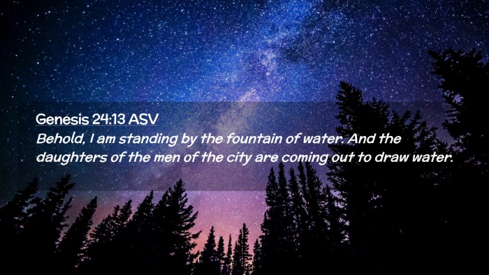 Picture 02 - Genesis 24:13 ASV Desktop Wallpaper - Behold, I am standing by the fountain of water. - Desktop Bible Verse Wallpaper
