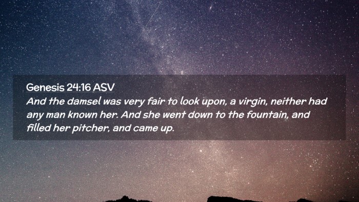Picture 02 - Genesis 24:16 ASV Desktop Wallpaper - And the damsel was very fair to look upon, a - Desktop Bible Verse Wallpaper