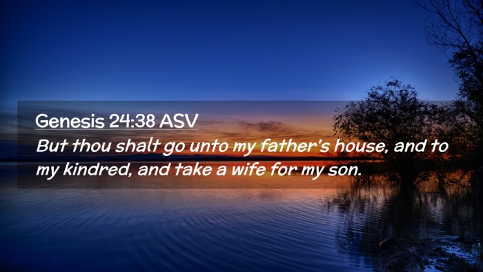 Picture 02 - Genesis 24:38 ASV Desktop Wallpaper - But thou shalt go unto my father's house, and to - Desktop Bible Verse Wallpaper