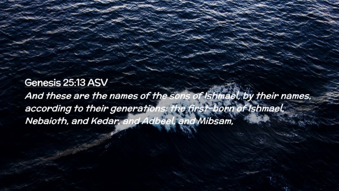 Picture 02 - Genesis 25:13 ASV Desktop Wallpaper - And these are the names of the sons of Ishmael, - Desktop Bible Verse Wallpaper