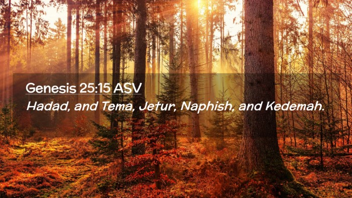 Picture 02 - Genesis 25:15 ASV Desktop Wallpaper - Hadad, and Tema, Jetur, Naphish, and - Desktop Bible Verse Wallpaper