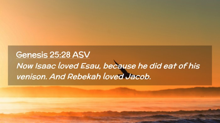 Picture 02 - Genesis 25:28 ASV Desktop Wallpaper - Now Isaac loved Esau, because he did eat of his - Desktop Bible Verse Wallpaper