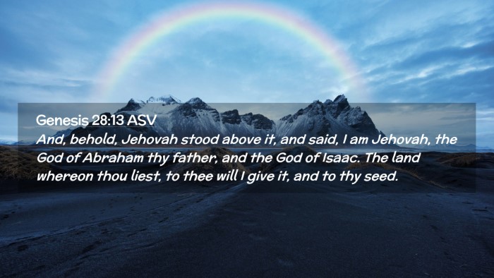 Picture 02 - Genesis 28:13 ASV Desktop Wallpaper - And, behold, Jehovah stood above it, and said, I - Desktop Bible Verse Wallpaper