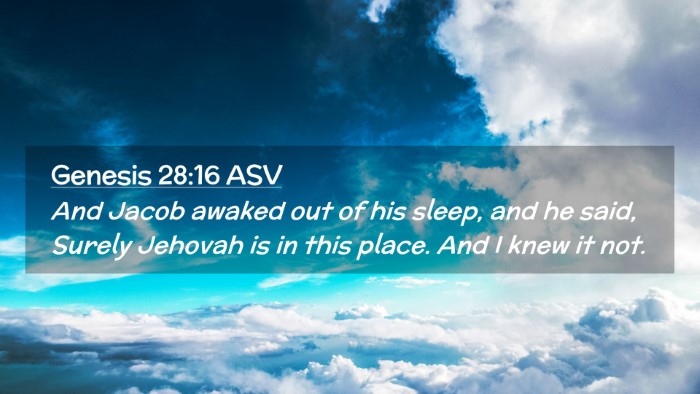 Picture 02 - Genesis 28:16 ASV Desktop Wallpaper - And Jacob awaked out of his sleep, and he said, - Desktop Bible Verse Wallpaper