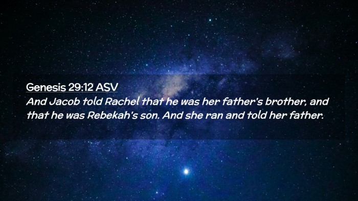 Picture 02 - Genesis 29:12 ASV Desktop Wallpaper - And Jacob told Rachel that he was her father's - Desktop Bible Verse Wallpaper