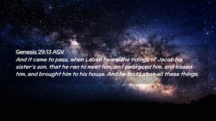 Picture 02 - Genesis 29:13 ASV Desktop Wallpaper - And it came to pass, when Laban heard the tidings - Desktop Bible Verse Wallpaper