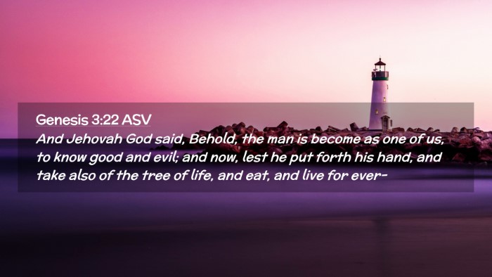 Picture 02 - Genesis 3:22 ASV Desktop Wallpaper - And Jehovah God said, Behold, the man is become - Desktop Bible Verse Wallpaper