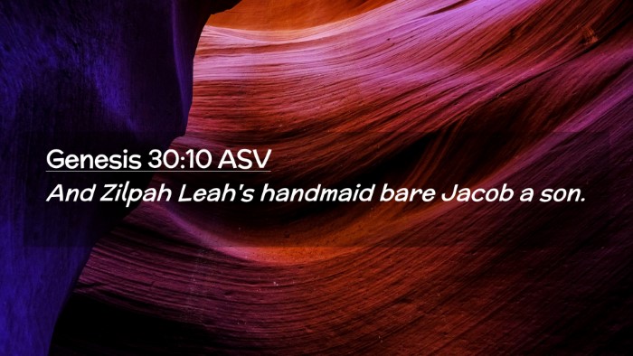 Picture 02 - Genesis 30:10 ASV Desktop Wallpaper - And Zilpah Leah's handmaid bare Jacob a - Desktop Bible Verse Wallpaper