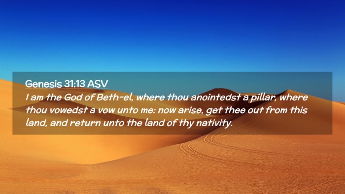Picture 02 - Genesis 31:13 ASV Desktop Wallpaper - I am the God of Beth-el, where thou anointedst a - Desktop Bible Verse Wallpaper