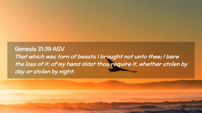 Picture 02 - Genesis 31:39 ASV Desktop Wallpaper - That which was torn of beasts I brought not unto - Desktop Bible Verse Wallpaper