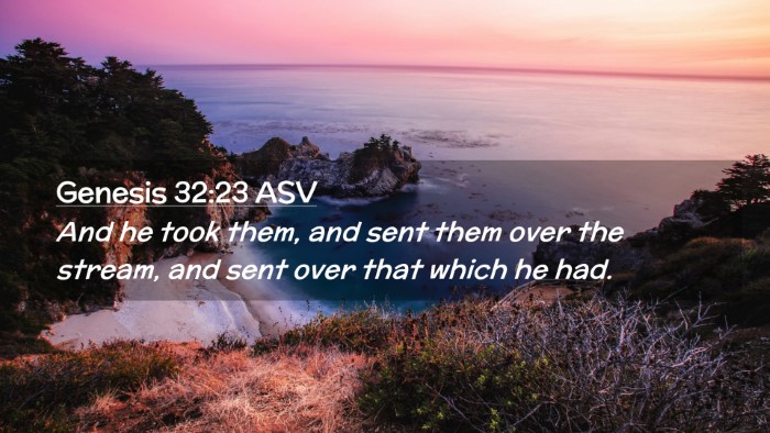 Picture 02 - Genesis 32:23 ASV Desktop Wallpaper - And he took them, and sent them over the stream, - Desktop Bible Verse Wallpaper