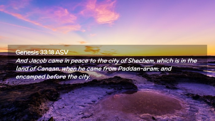 Picture 02 - Genesis 33:18 ASV Desktop Wallpaper - And Jacob came in peace to the city of Shechem, - Desktop Bible Verse Wallpaper