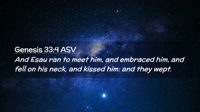 Picture 02 - Genesis 33:4 ASV Desktop Wallpaper - And Esau ran to meet him, and embraced him, and - Desktop Bible Verse Wallpaper