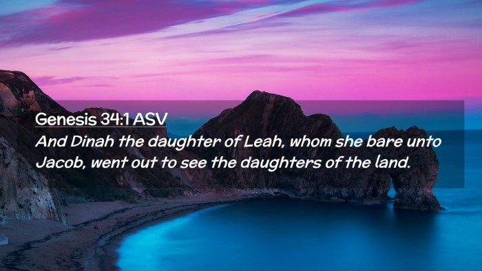 Picture 02 - Genesis 34:1 ASV Desktop Wallpaper - And Dinah the daughter of Leah, whom she bare - Desktop Bible Verse Wallpaper
