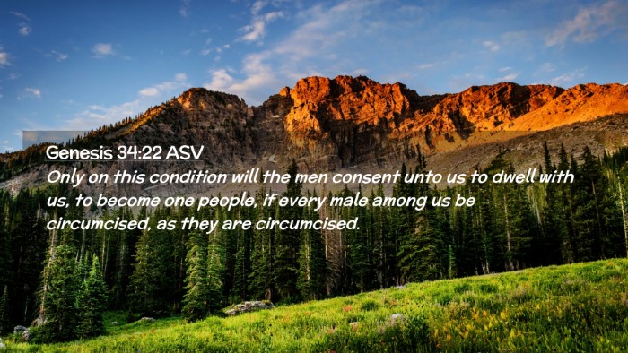 Picture 02 - Genesis 34:22 ASV Desktop Wallpaper - Only on this condition will the men consent unto - Desktop Bible Verse Wallpaper