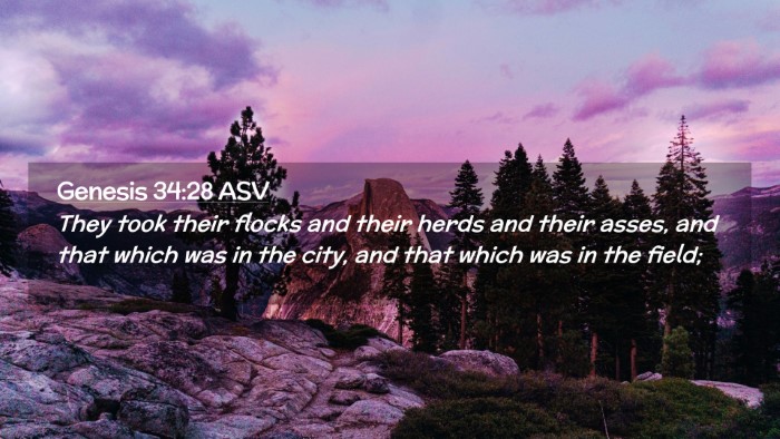 Picture 02 - Genesis 34:28 ASV Desktop Wallpaper - They took their flocks and their herds and their - Desktop Bible Verse Wallpaper