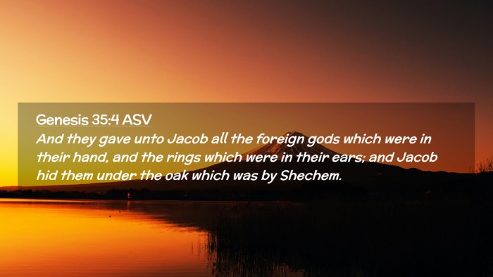 Picture 02 - Genesis 35:4 ASV Desktop Wallpaper - And they gave unto Jacob all the foreign gods - Desktop Bible Verse Wallpaper