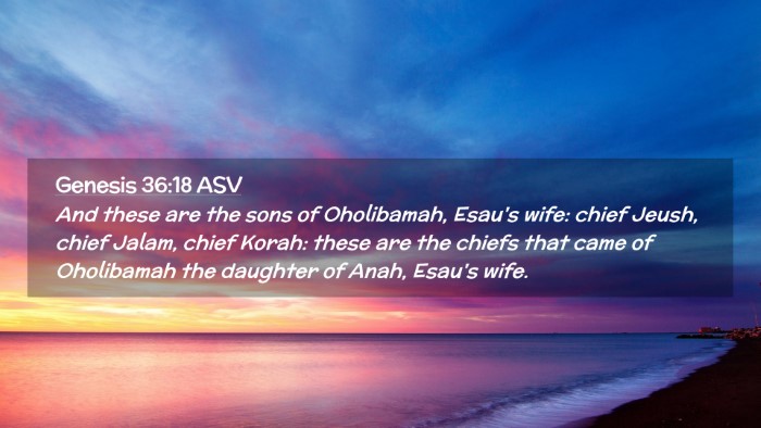 Picture 02 - Genesis 36:18 ASV Desktop Wallpaper - And these are the sons of Oholibamah, Esau's - Desktop Bible Verse Wallpaper