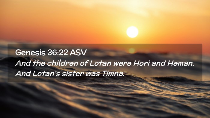 Picture 02 - Genesis 36:22 ASV Desktop Wallpaper - And the children of Lotan were Hori and Heman. - Desktop Bible Verse Wallpaper