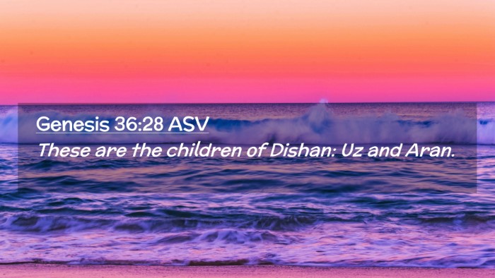 Picture 02 - Genesis 36:28 ASV Desktop Wallpaper - These are the children of Dishan: Uz and - Desktop Bible Verse Wallpaper