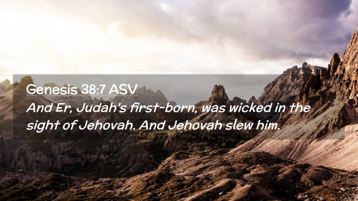 Picture 02 - Genesis 38:7 ASV Desktop Wallpaper - And Er, Judah's first-born, was wicked in the - Desktop Bible Verse Wallpaper