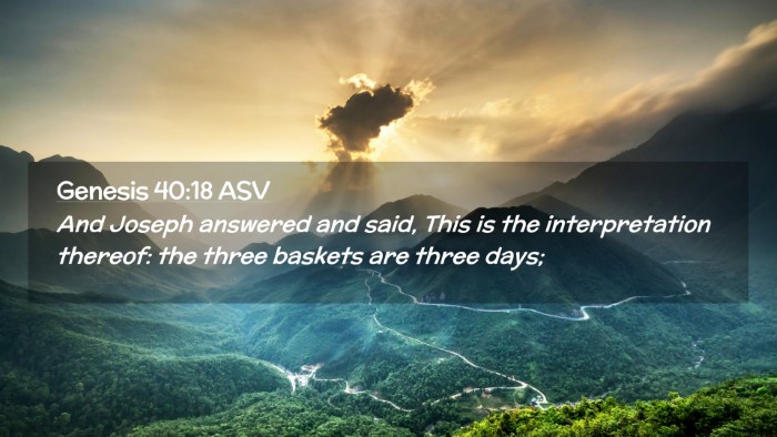 Picture 02 - Genesis 40:18 ASV Desktop Wallpaper - And Joseph answered and said, This is the - Desktop Bible Verse Wallpaper