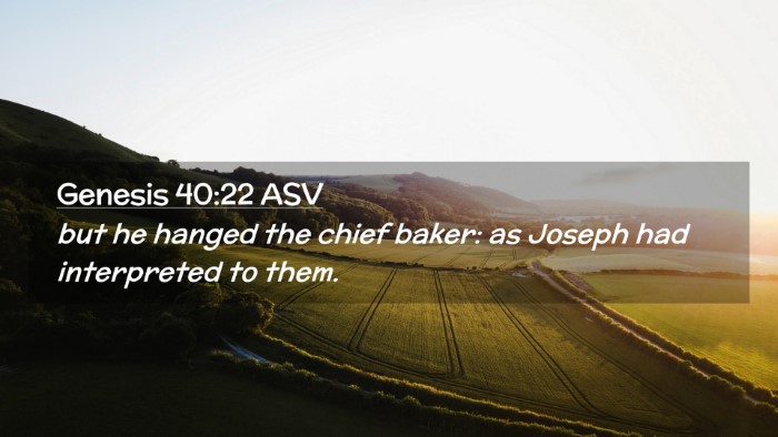 Picture 02 - Genesis 40:22 ASV Desktop Wallpaper - but he hanged the chief baker: as Joseph had - Desktop Bible Verse Wallpaper