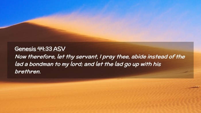 Picture 02 - Genesis 44:33 ASV Desktop Wallpaper - Now therefore, let thy servant, I pray thee, - Desktop Bible Verse Wallpaper