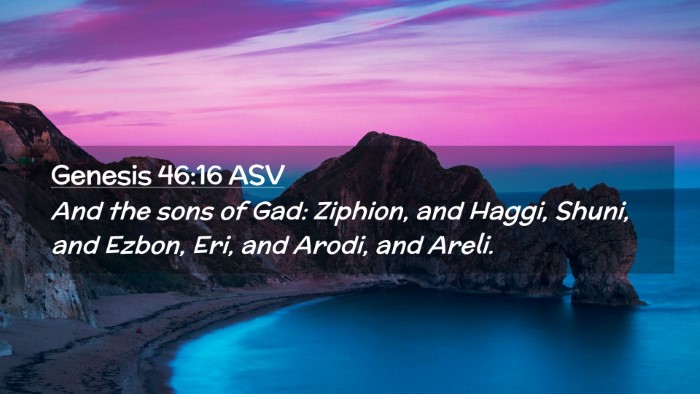 Picture 02 - Genesis 46:16 ASV Desktop Wallpaper - And the sons of Gad: Ziphion, and Haggi, Shuni, - Desktop Bible Verse Wallpaper
