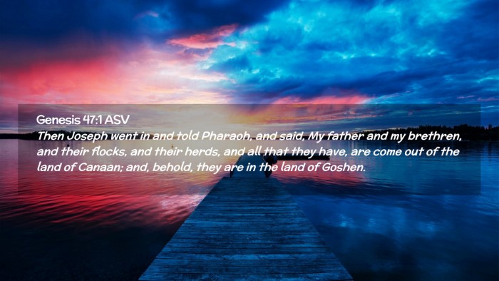 Picture 02 - Genesis 47:1 ASV Desktop Wallpaper - Then Joseph went in and told Pharaoh, and said, - Desktop Bible Verse Wallpaper