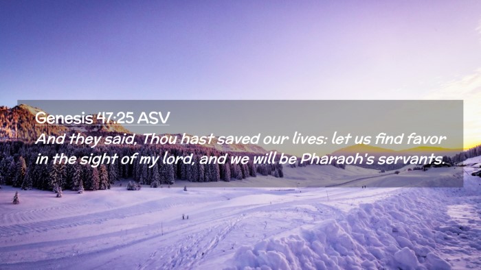 Picture 02 - Genesis 47:25 ASV Desktop Wallpaper - And they said, Thou hast saved our lives: let us - Desktop Bible Verse Wallpaper