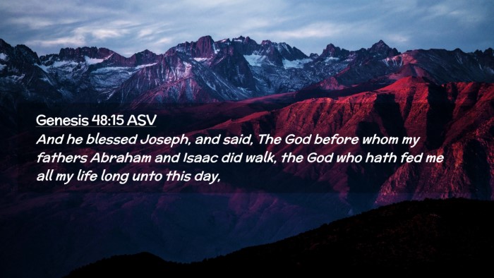 Picture 02 - Genesis 48:15 ASV Desktop Wallpaper - And he blessed Joseph, and said, The God before - Desktop Bible Verse Wallpaper