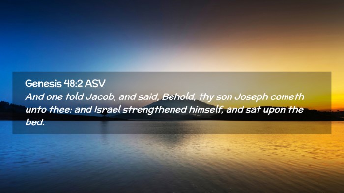 Picture 02 - Genesis 48:2 ASV Desktop Wallpaper - And one told Jacob, and said, Behold, thy son - Desktop Bible Verse Wallpaper