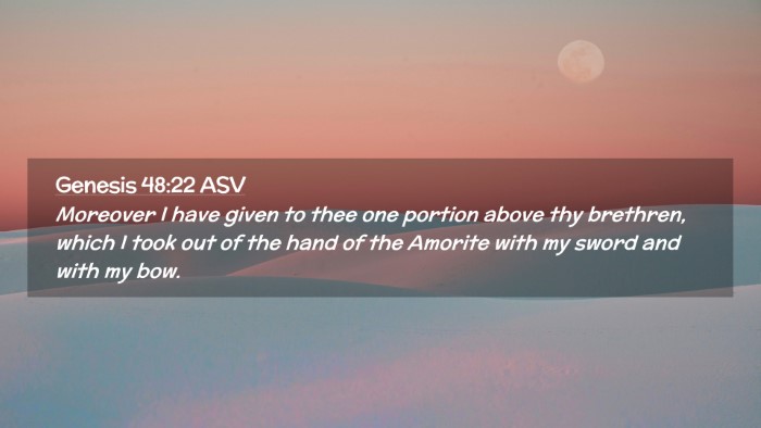 Picture 02 - Genesis 48:22 ASV Desktop Wallpaper - Moreover I have given to thee one portion above - Desktop Bible Verse Wallpaper
