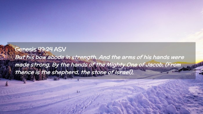Picture 02 - Genesis 49:24 ASV Desktop Wallpaper - But his bow abode in strength, And the arms of - Desktop Bible Verse Wallpaper
