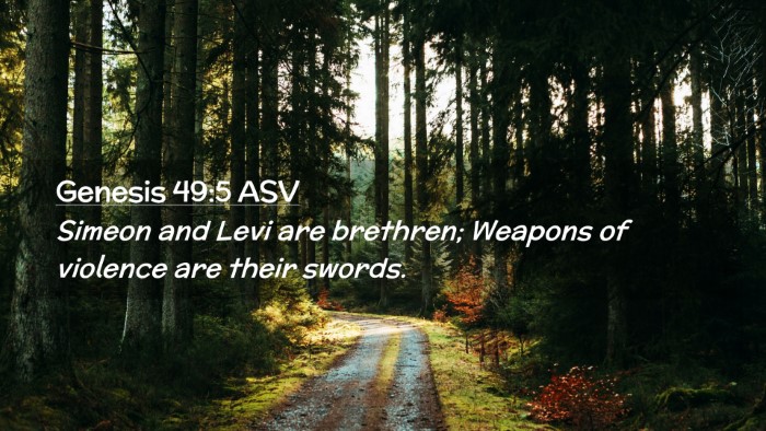 Picture 02 - Genesis 49:5 ASV Desktop Wallpaper - Simeon and Levi are brethren; Weapons of violence - Desktop Bible Verse Wallpaper
