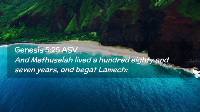 Picture 02 - Genesis 5:25 ASV Desktop Wallpaper - And Methuselah lived a hundred eighty and seven - Desktop Bible Verse Wallpaper
