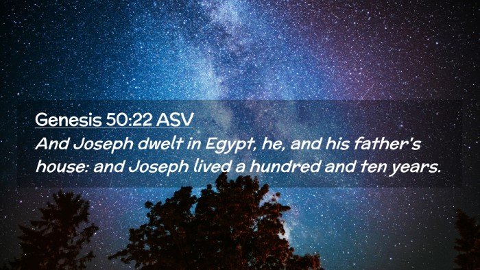 Picture 02 - Genesis 50:22 ASV Desktop Wallpaper - And Joseph dwelt in Egypt, he, and his father's - Desktop Bible Verse Wallpaper