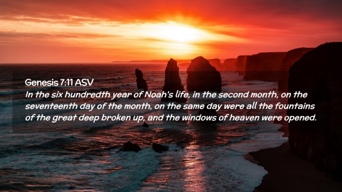Picture 02 - Genesis 7:11 ASV Desktop Wallpaper - In the six hundredth year of Noah's life, in the - Desktop Bible Verse Wallpaper