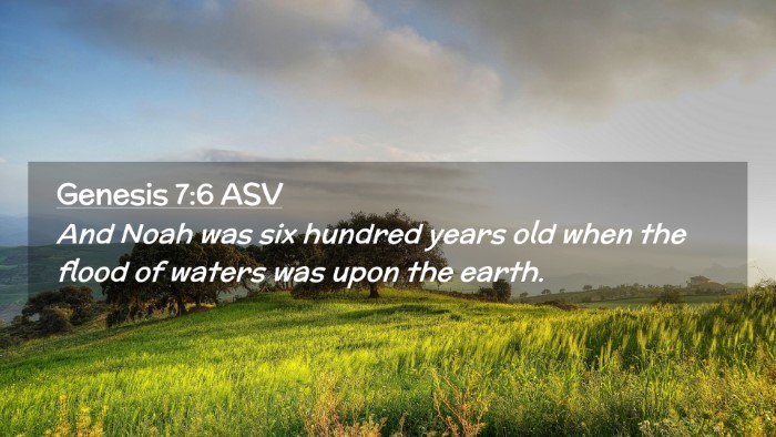 Picture 02 - Genesis 7:6 ASV Desktop Wallpaper - And Noah was six hundred years old when the flood - Desktop Bible Verse Wallpaper