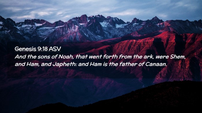 Picture 02 - Genesis 9:18 ASV Desktop Wallpaper - And the sons of Noah, that went forth from the - Desktop Bible Verse Wallpaper