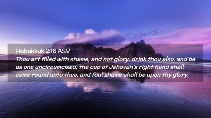 Picture 02 - Habakkuk 2:16 ASV Desktop Wallpaper - Thou art filled with shame, and not glory: drink - Desktop Bible Verse Wallpaper