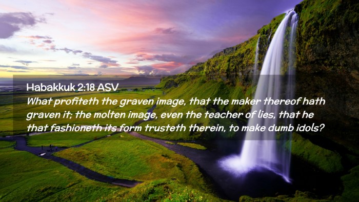 Picture 02 - Habakkuk 2:18 ASV Desktop Wallpaper - What profiteth the graven image, that the maker - Desktop Bible Verse Wallpaper