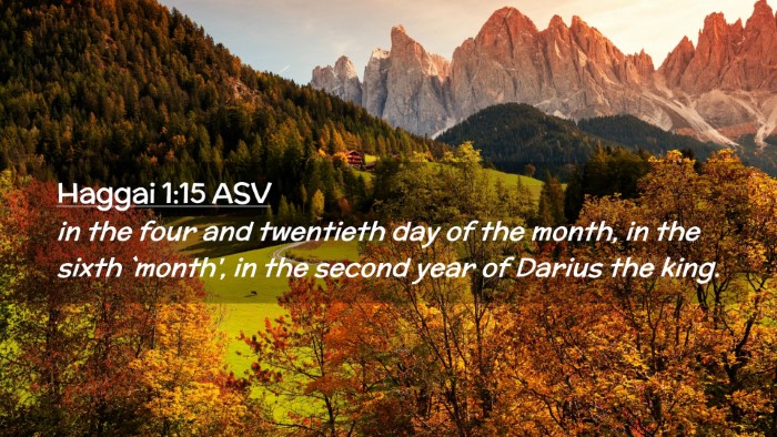 Picture 02 - Haggai 1:15 ASV Desktop Wallpaper - in the four and twentieth day of the month, in - Desktop Bible Verse Wallpaper
