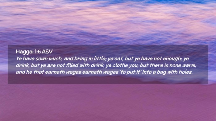 Picture 02 - Haggai 1:6 ASV Desktop Wallpaper - Ye have sown much, and bring in little; ye eat, - Desktop Bible Verse Wallpaper