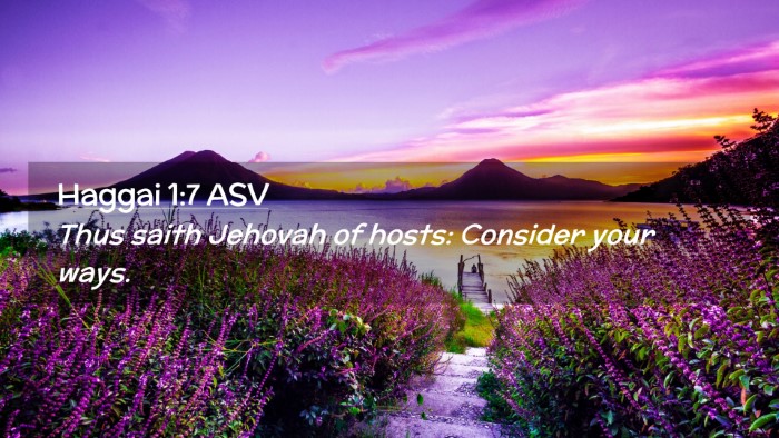 Picture 02 - Haggai 1:7 ASV Desktop Wallpaper - Thus saith Jehovah of hosts: Consider your - Desktop Bible Verse Wallpaper