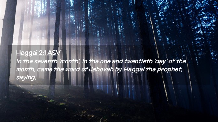 Picture 02 - Haggai 2:1 ASV Desktop Wallpaper - In the seventh `month', in the one and twentieth - Desktop Bible Verse Wallpaper