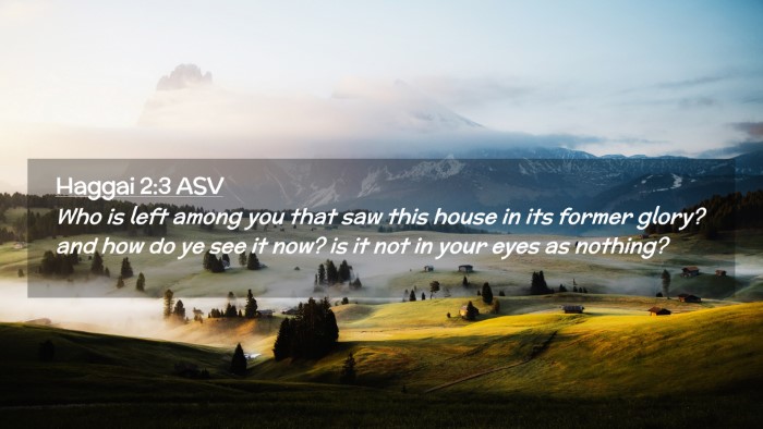 Picture 02 - Haggai 2:3 ASV Desktop Wallpaper - Who is left among you that saw this house in its - Desktop Bible Verse Wallpaper
