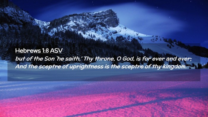 Picture 02 - Hebrews 1:8 ASV Desktop Wallpaper - but of the Son `he saith,' Thy throne, O God, is - Desktop Bible Verse Wallpaper